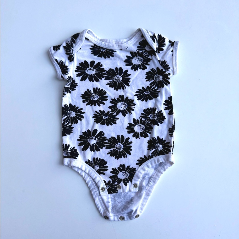 3/$9 Amy Coe black flower onesie …